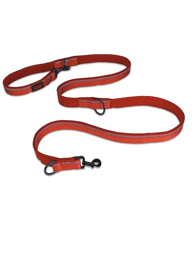 HALTI Double-Ended Leash for Dogs - Neoprene-Padded, Easy to Use, Reflective, Adjustable Lengths, Ideal Dog Leash for Hands Free Running & Training. Suitable for Small Dogs and Puppies (Size S, Red) - Image 1
